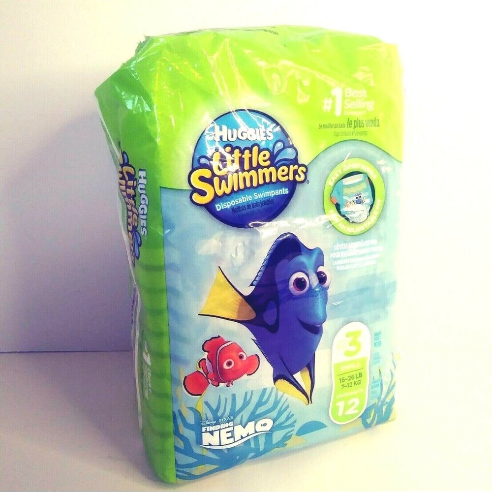 Huggies FINDING NEMO Little Swimmers Small 16-26 Lbs Pack of 12 Swim Diapers